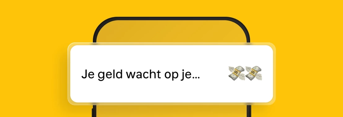 Een melding vanuit de app van woolsocks waarbij staat je geld wacht op je
